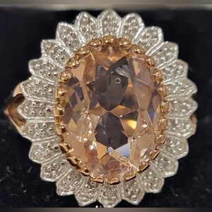14K Rose Goldplated Sterling Silver Ring. Size 7.